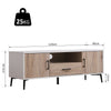 Mid-Century Modern TV Stand Media Storage Retro Lowboard Cupboard Doors Drawer