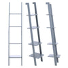 Leaning Bookcase Bookshelf Corner Ladder Shelves Storage Display Shelving Unit