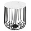 Retro Metal Wire Round Wood Storage Coffee Side Table Basket Home Furniture