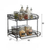 2 TIER KITCHEN CORNER PLATE RACK CUPBOARD ORGANISER STORAGE HOLDER CORNER STAND