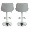 2X Bar Stools Leather Swivel Gas Lift Breakfast Bar Rest Chairs Kitchen Grey