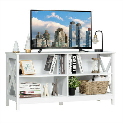 Wooden TV Stand Cabinet 2 Tier Home Furniture Entertainment Unit Storage Shelves