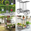 Metal Outdoor Plant Stand Flower Pots Holder Display Shelf Rack Garden Decor