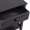 Black Bedside Table Bedroom Furniture Drawer Shelf Cabinet Night Stand Wood