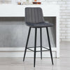 2X Bar Stools Velvet Fabric Breakfast Stool Chairs Kitchen Pub GREY High Chairs