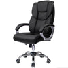 Ergonomic High Back Black Office Chair Gas Lift Swivel PU Leather Chrome Base