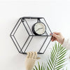 Home Office Wall Shelf Decor Storage Hexagon Metal Wire Modern ACB#