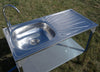 Camping Sink Stainless Steel Folding Outdoor Fishing Extra Large Draining Board