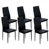 Kitchen Furniture Set Large Tempered Glass Dining Table with Faux Leather Chairs