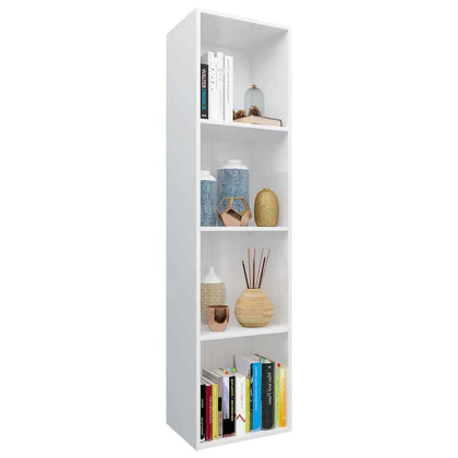 4 Tiers White High Bookcase Shelves Free Standing Corner Cube Storage Rack Unit
