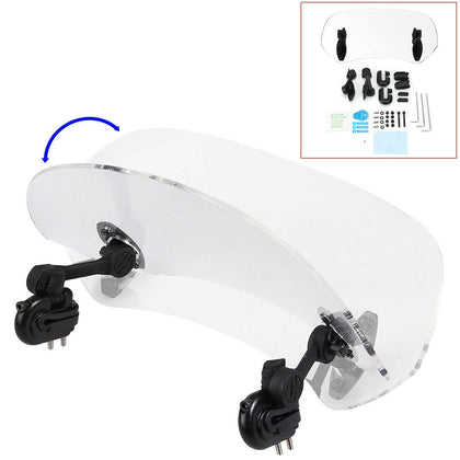 Clear Motorcycle Windshield Clip Extension Spoiler Wind Deflector Adjustable UK