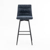 EVA VELVET BREAKFAST BAR STOOL SWIVEL PADDED SEAT METAL LEGS KITCHEN SET OF 2