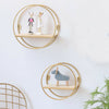 Metal Wire Wall Mounted Floating Shelf Rack Round Storage Display Organizer Unit