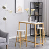 Bar Table Set Kitchen Dining Breakfast 2 High Chairs Stools Set MDF Steel White