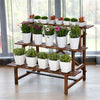 Flower Steps 3 Tier Wooden Plant Ladder Stand Lightweight Wood Garden In/Outdoor
