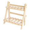 2Tier Bamboo Wooden Plant Flower Floor Stand Shelves Rack Storage Desktop Office