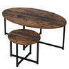 Coffee Tables Set of 2 End Table Industrial Side table Oval Living Room Tables