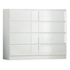 White Gloss Large 8 Drawer Chest. Modern Bedroom Furniture Stands 97cm tall