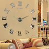 3D DIY Extra Large Roman Numerals Luxury Mirror Wall Sticker Clock Home Decor UK