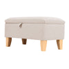 Rectangle Fabric Ottoman Storage Chest Padded Footstool Pouffe Chair Bench Trunk