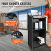 Podium Stand 47 in Hostess Stand with Rolling Wheels&Storage Shelve Black
