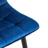 2X Blue Velvet Bar Stools Breakfast Pub Chair Footrest Home Kitchen Chairs New