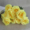 10 Heads Bouquet Silk Rose Artificial Flowers Fake Buch Wedding Home Party Decor