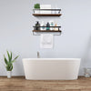 2 Tiers Rustic Wall Floating Shelf kitchen bathroom Wooden Storage Shelving Unit