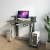 Small Grey Computer Desk Mobile Home Office Laptop PC Table Stands Workstation