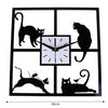 Black Cute Cat Quartz Living Room Bedroom Wall Clock Wall Mounted Decoration UK