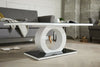 High Gloss Designer White Black Glass Modern Giovani Coffee Side Table Living