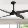 Ceiling Fan Light 48" Remote Control 4 Blades Fan w/ LED Light Reversible Motor