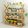 4/5 Tier Folding Bamboo Plant Stand Flower Pot Bonsai Display Storage Book Shelf