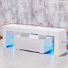White Modern TV Stand Matt Cabinet Unit Coffee Table High Gloss Door LED Lights
