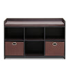 Furinno 13138EX/EX/BR Econ Storage Bench with Comfy Cushion