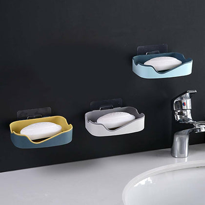 Strong Stick Suction Soap Dish Tray Sponge Holder Shower Accessory Easy Clean