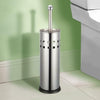 Stainless Steel Free Standing Home Bathroom Toilet Cleaning Brush & Holder Set