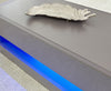 GALICIA COFFEE TABLE TEA W/ SPACIOUS SHELF STORAGE HIGH GLOSS TOP WITH LED GREY
