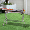 Outsunny Portable Folding Charcoal BBQ Grill Stainless Steel Camp Picnic Cooker