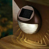 4/8/12 SOLAR POWERED BROWN DOOR FENCE WALL LIGHTS LED OUTDOOR GARDEN LIGHTING