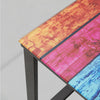 Black Rainbow Coffee Table Tempered Glass Top Side Table Modern Glossy Room NEW