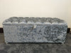 LARGE SLATE GREY CRUSHED VELVET OTTOMAN, TOYS STORAGE FOOTSTOOL, BLANKET BOX.