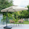 Garden Parasol Banana Cantilever Umbrella Crank Sun Shade Patio Outdoor W/ Base