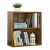 Small 2 Shelf Bookcase Storage Walnut Effect