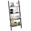 Industrial Ladder Shelf 4-Tier Wall-Leaning Bookcase Plant Flower Display Stand
