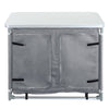 Portable Camping Kitchen Stand Storage Unit BBQ Cooking Station Table Windshield