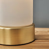 Gold Metal Touch Table Lamp Light Frosted Glass Shade Bedside Lighting LED Bulb