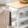 White Rolling Kitchen Island Cabinet Buffet Wheels Drawer Trolley Serving Cart