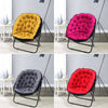 Folding Moon Armchair with Footstool Foldable Single Sofa Chair Cushioned Seat