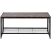 2-Tier Coffee Table Tea Sofa Table with Shelf Storage Metal Frame 100x50x45cm